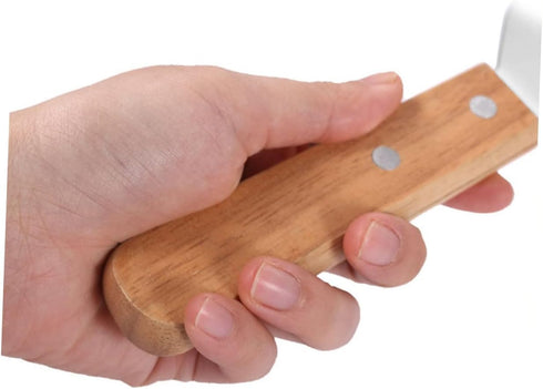2Pcs Wooden Handle Pizza Shovel, Metal Spatula for Baking, Grilling, and Serving Pizza and Cake