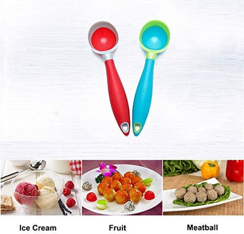 2PCS Ice Cream Scoop, Nonstick Anti-Freeze Food grade PPR + rubber Ice Cream Scooper with the Hung Hole Design