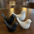 NWFashion Ceramic Animal Figurines, Modern Style Birds Decorative Ornaments for Desktop Display (Black Bird)