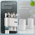 6 2 2 Toothbrush Holders for Bathrooms Wall Mounted, Slot Toothbrush Holder with Automatic Toothpaste Dispensers