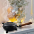 4.72-Inch Black Iron Incense Burner with Wooden Handle and Folding Lid Premium (Diameter) Censer for Burning Incense