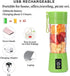 Portable Personal Mixer, USB Rechargeable Mini Blender for Smoothies, Fruit Juice, Milk Shakes, 380ml, Green