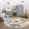 Poowe Cute Animals Kids Room Rug,47.2" Round Washable Area Rugs Rabbit Rug Nursery