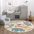 Poowe Cute Animals Kids Room Rug,47.2" Round Washable Area Rugs Rabbit Rug Nursery