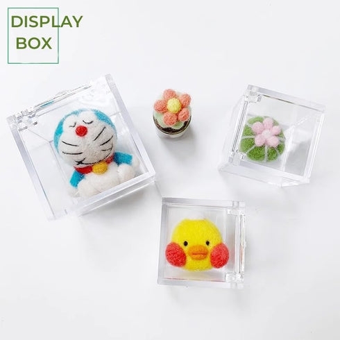 KissYou Clear Acrylic Box with Lid, Cute Clip Organizer Dispenser for Desk, Aesthetic Hair Accessories Organizer