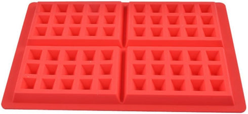 JKLcom Silicone Waffle Mold 4 Cavities Baking Tray for Waffle Cake Chocolate Craft Candy Soap, 2 Pack, Square