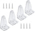 4pcs Hold Down Bracket for 1" Mini Blinds - Bottom Rail Hold Clips, Clear Plastic with Install Screws