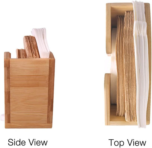 Unibene Bamboo Coffee Filter Holder, Storage Container Dispenser Rack for Aeropress, Chemex, Hario V60, Melitta Filters