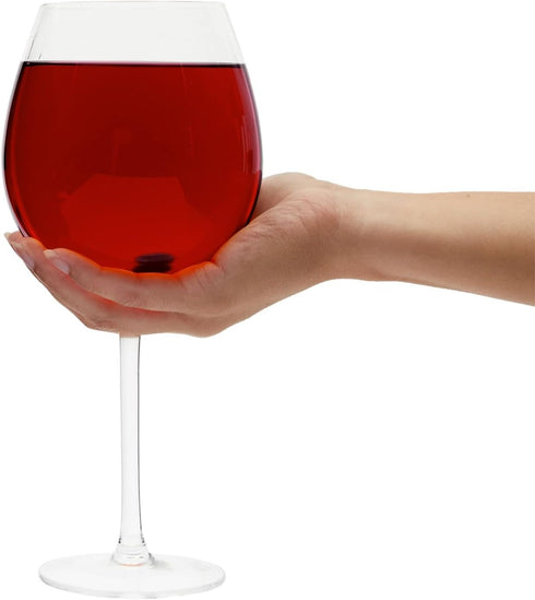 Juvale 25oz Oversized Giant Wine Glass with Stem – Extra Large Full Bottle Glass for Champagne, Funny Gift