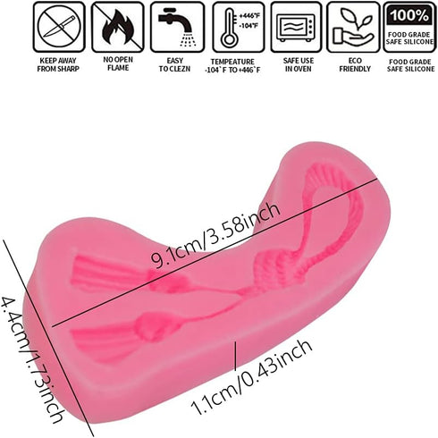 2 pieces Rope Knot Ice Jelly Baking Tray Molds, Chinese Knot Cake Baking Mould for Chocolate Candy Bakeware