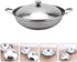 Ciieeo Shabu Shabu Hot Pot, Stainless Steel Camping Stove Cooking Pot with Lid, 22cm Chef Wok and Paella Skillet
