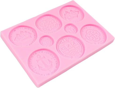 Treasure Coins Silicone Mold, Fondant Molds for Cake Decoration, Cupcake Topper, Chocolate Candy