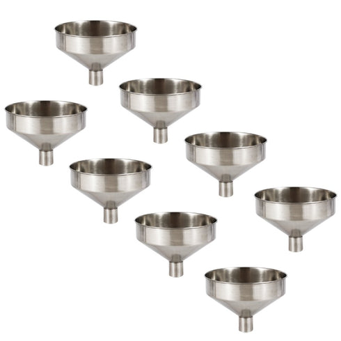 Cosmos Mini Hip Flask Funnel/Wine Pot Filler, Pack of 8 Stainless Steel (Mini Funnel x 8)