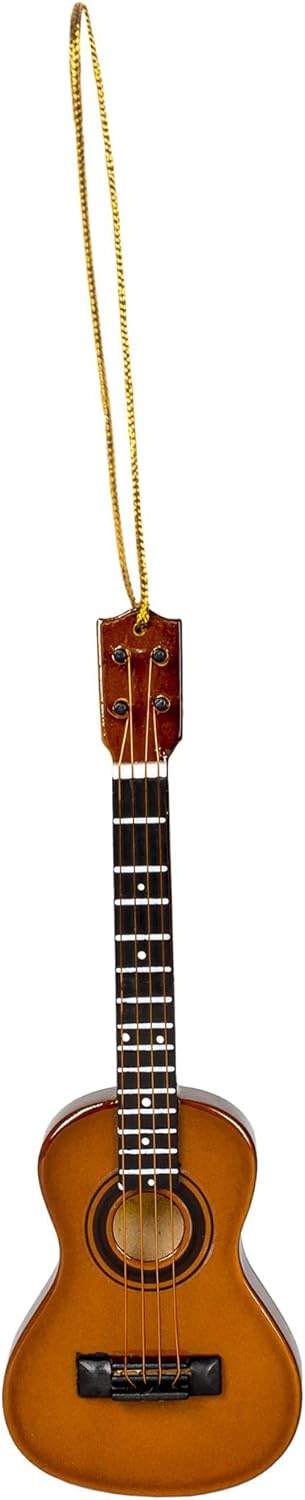 Broadway Gift Ukulele Music Instrument Replica Christmas Ornament, Brown, 5 Inch