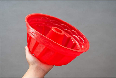 IELEK Silicone Fulted Pan Cake Nonstick Molds - Tube for Baking Cake, Jello, Gelatin, Bread