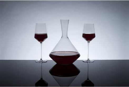 Viski Raye Angled Crystal Bordeaux Wine Glasses - Set of 2, 16oz Premium Crystal Clear Red Wine Gift Set