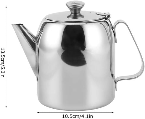 Coffee Pot Teapot Stainless Steel Tea Kettle, Short Spout Pour Over for Home Kitchen, Hotel, Restaurant (32oz)