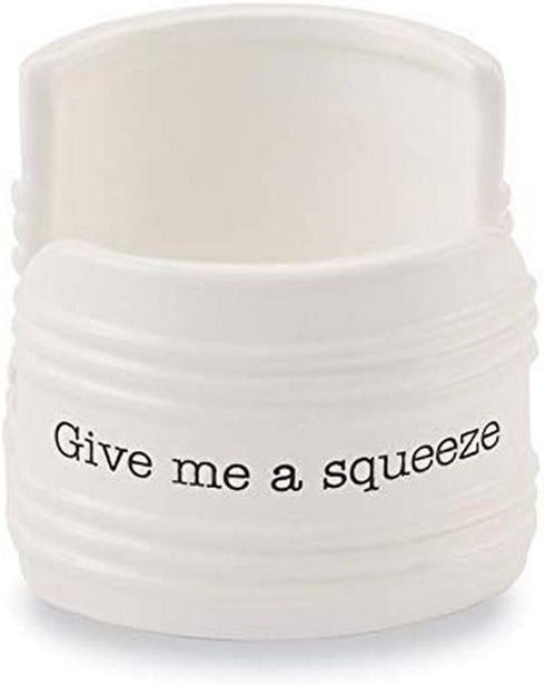 Mud Pie Give Me A Squeeze Sponge Caddy, White 3" x 3"