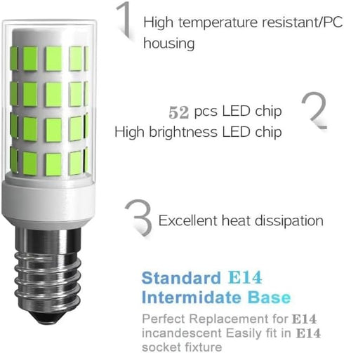 E14 Light Bulb, NOT-Dimmable E14 Socket Oven Bulb for Salt Lamp, Replacement Light Fitting, Multipurpose Small Edison