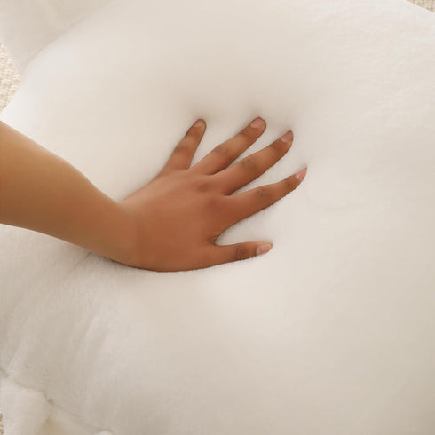 Fur,Large(19")) Reading Pillow for Sitting in Bed,Large Backrest Reading Pillow with Arm Rest,Back-Rest Support Cushion