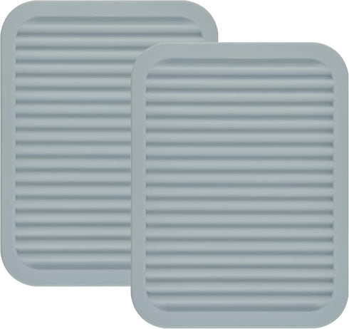 Smithcraft Silicone Trivets Mats for Hot Dishes, Hot Pads for Countertops, Set of 2 in Light Grey