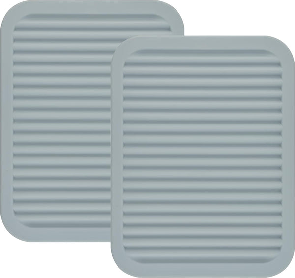 Smithcraft Silicone Trivets Mats for Hot Dishes, Hot Pads for Countertops, Set of 2 in Light Grey