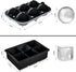 ROTTAY Ice Cube Trays (Set of 2) - Sphere Ice Ball Maker & Large Square Ice Cube Maker for Drinks, Black