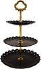 Artliving 3-Tier Plastic Cake Stand Dessert Stand, Cupcake Stand Tea Party Serving Platter, Black Gold
