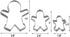 3 Piece Gingerbread Man Cookie Cutter Set - Christmas Shape Cookie Cutters Molds, 2.2 Inch, 3 Inch, 4.5 Inch