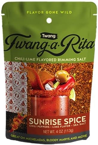 Rimming 4 (Set 3) 1 Twang-A-Rita Cocktail Salt Blend, Savory Variety, Ounce Pouch of Each: Chile Lime, Grapefruit
