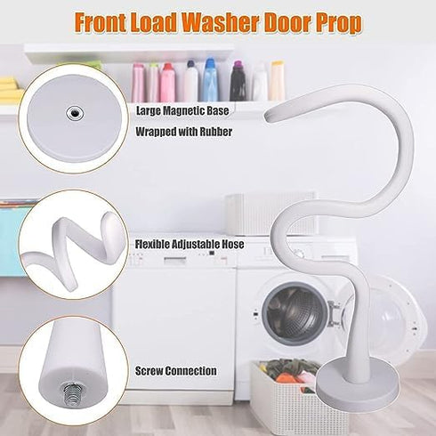 AYNEFY Magnetic Washer Door Prop, Universal Front Load Washer Door Holder to Keep Dry (White)