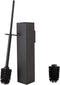 Toilet Brush and Holder Wall Mounted, Black Aluminum with 2 Replaceable Heads,
