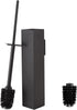 Toilet Brush and Holder Wall Mounted, Black Aluminum with 2 Replaceable Heads,