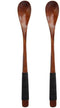 2 Set of Retro Handcrafted Wooden Long Coffee Tea Spoons with Cable Tie