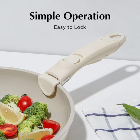 Removable Handle White, Detachable Removable pan Handle, Replacement Pan Gripper, Suitable for All Cookware by Redchef