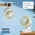 Mini Clip on Fan, 4 Inches - 2500mAh Rechargeable Battery Operated Stroller Fan for Bed, Outdoors, Car Seat, Gym (White)