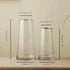 Moden Small Trapezoid Glass Vase with Gold Mouth for Home Wedding Centerpieces Decoration (4.7" x 8.7")