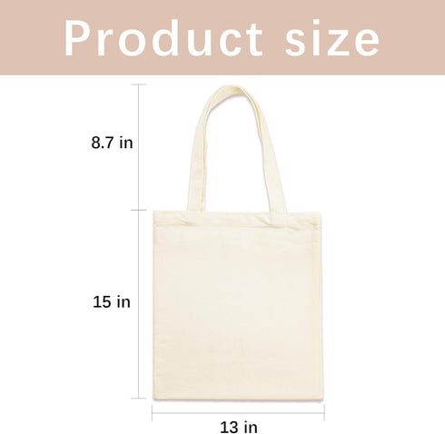 ORJ 13 15 inch * Sublimation Blank Canvas Bags Bulk,Tote Bags for Sublimation, Canvas Tote Bags DIY Custom Shopping Bag