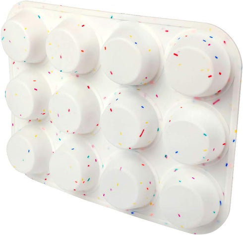 Silicone Muffin Pan - Regular 12 Cups Non-stick Bakeware for Muffins and Cupcakes, BPA Free