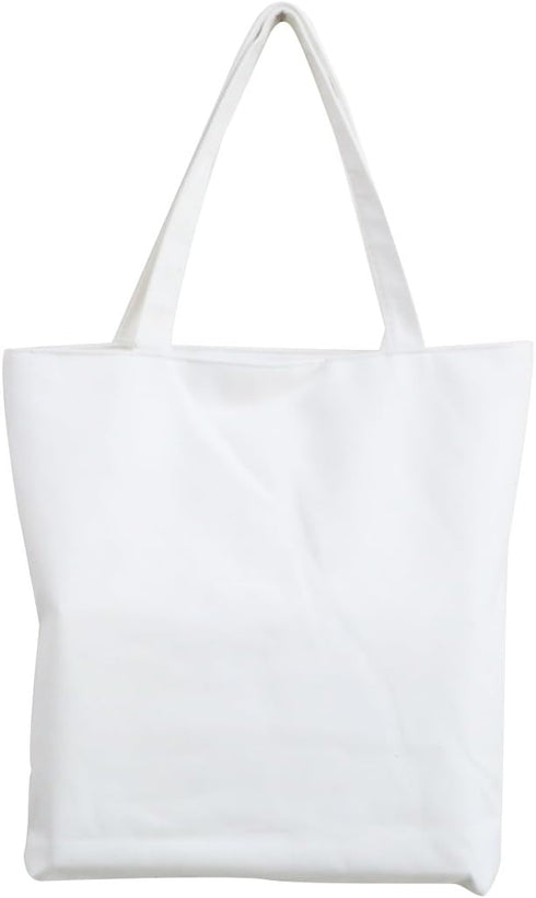 Music Notes Handbag Canvas Tote Bag, Reusable Grocery Bag for Women and Girls, White Shopping Bag Gift