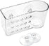 AMUONTY Sponge Holder for Kitchen Sink, Plastic Suction Organizer for Brush and Sponge (5.7" x 2.4" x 3.1")