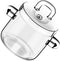 DOITOOL Saucepan with Cover 350ML, Resistant Cooking Pot with Lid, Clear Stovetop Cookware Set for Milk, Pasta, Soup