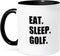 3dRose Eat Sleep Fun Text Gifts for Golfing Enthusiasts - Two Tone Mug, 11 oz, Black