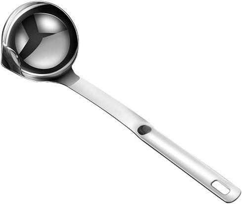 Stainless Steel Soup Fat Oil Separator Ladle, Oil Filter Skimmer Spoon, Kitchen Gravy Food Fat Separator Colander
