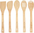 PrintSupremacy Custom Engraved Bamboo Cooking Spoons Set, Non-Stick Wooden Kitchen Gadget, 5 Pieces for Baking Gift