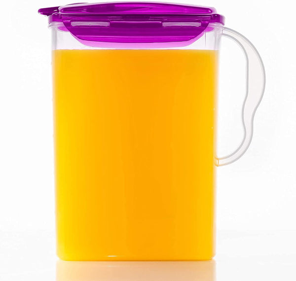 LocknLock Aqua 3 Quarts Water Jug with Handle, BPA Free Plastic Pitcher, Flip Top Lid, Purple for Teas and Juices