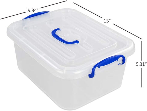 2 Packs 8 Liter Clear Plastic Storage Bins with Lids, Storage Boxes