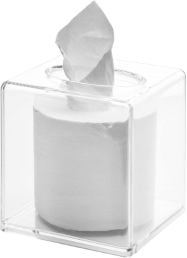 Cq Acrylic Tissue Box Holder - Clear Square Cover for Kleenex, Napkin, Facial Tissue Dispenser, 5.5 Inch