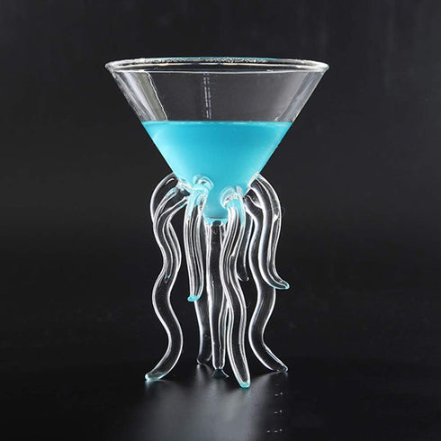 Octopus Martini Glass Creative Cocktail Drinkware Goblet Tools (2 Transparent)