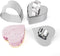 Uncle Jack Heart Shape Food Tower Presentation Cooking Molds - Set of 2 with Food Press (3.15''L x 3.15''W x 1.57''H)